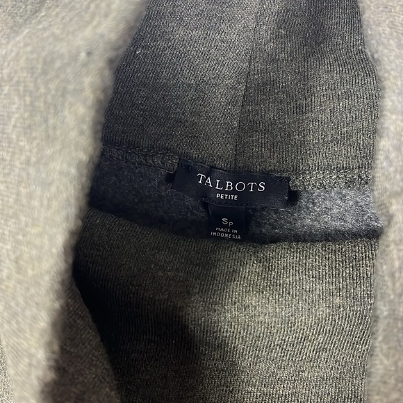 Talbots popover high neck long sleeve casual top Sz SP Army Green - Picture 4 of 9